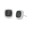 Thumbnail Image 0 of 0.45 CT. T.W. Enhanced Black Composite and White Diamond Cushion Frame Stud Earrings in Sterling Silver