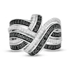 Thumbnail Image 0 of 0.95 CT. T.W. Enhanced Black and White Diamond Twist Shank Ring in 10K White Gold