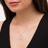 Thumbnail Image 1 of 0.085 CT. T.W. Diamond Beaded Tilted Heart Pendant in Sterling Silver