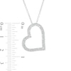 Thumbnail Image 2 of 0.085 CT. T.W. Diamond Beaded Tilted Heart Pendant in Sterling Silver