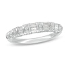 Marilyn Monroe™ Collection 0.37 CT. T.W. Baguette and Round Diamond Multi-Row Band in 14K White Gold