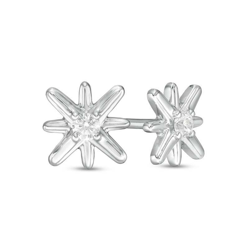 0.10 CT. T.W. Certified Canadian Diamond Solitaire True North Stud Earrings in 10K White Gold (I/I2)