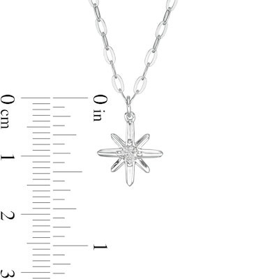 0.04 CT. Certified Canadian Diamond Solitaire True North Pendant in 10K White Gold - 20" (I/I2)