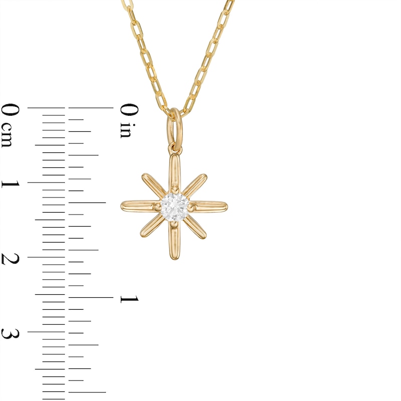 Main Image 3 of 0.24 CT. Certified Canadian Diamond Solitaire True North Pendant in 10K Gold - 20&quot; (I/I2)