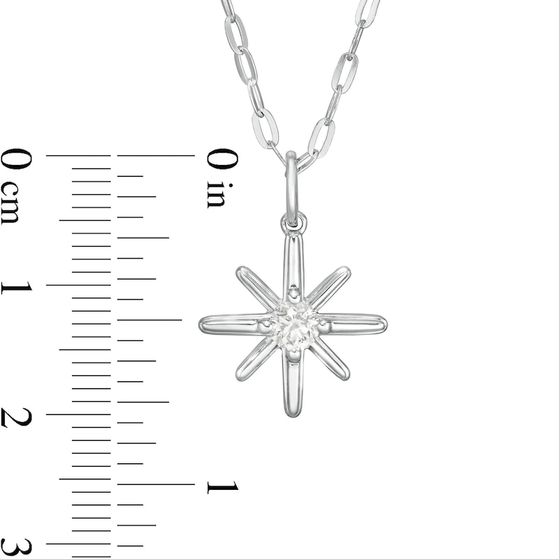 0.24 CT. Certified Canadian Diamond Solitaire True North Pendant in 10K White Gold - 20" (I/I2)