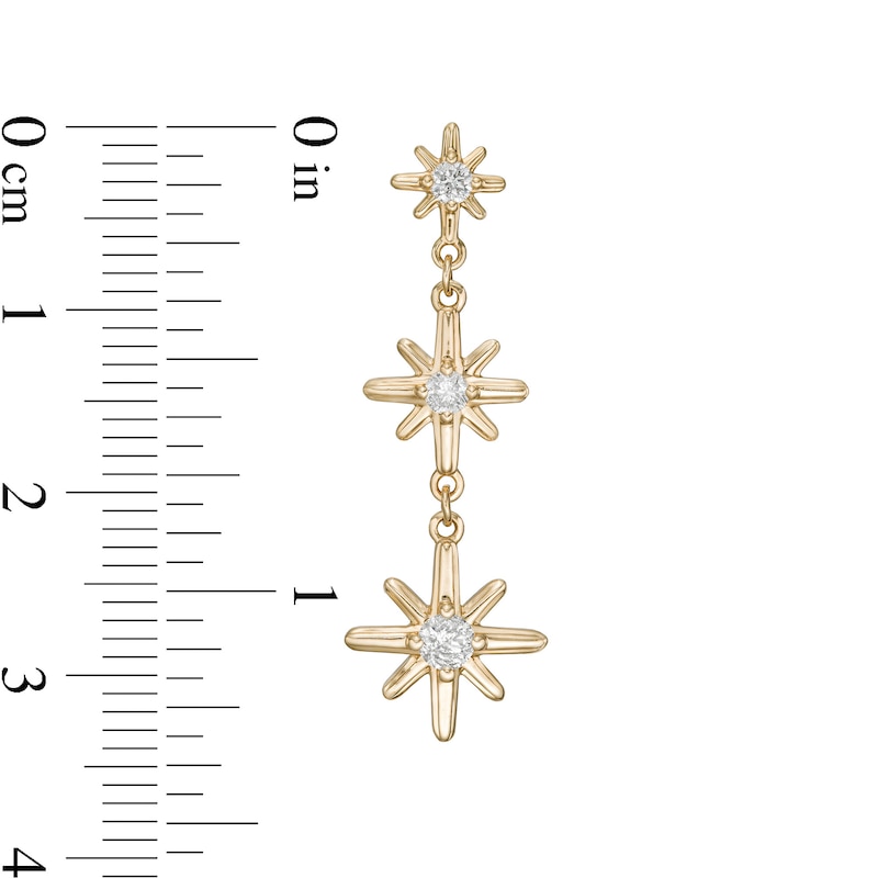 0.50 CT. T.W. Certified Canadian Diamond True North Triple Drop Earrings in 10K Gold - 20" (I/I2)|Peoples Jewellers