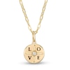 Thumbnail Image 0 of Certified Canadian Diamond Accent Solitaire True North "LOVE" Pendant in 10K Gold - 20" (I/I2)