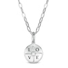 Thumbnail Image 1 of Certified Canadian Diamond Accent Solitaire True North &quot;LOVE&quot; Pendant in 10K White Gold - 20&quot; (I/I2)