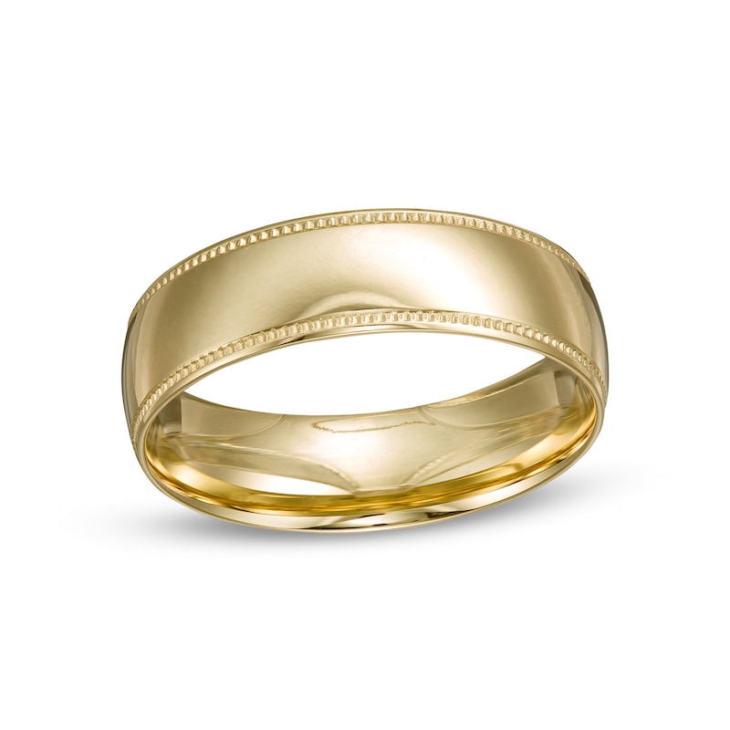 Men's 6.0mm Coin Edge Wedding Band in 14K Gold - Size 10|Peoples Jewellers