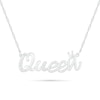 Thumbnail Image 0 of 0.04 CT. T.W. Diamond "Queen" Necklace in Sterling Silver