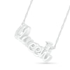 Thumbnail Image 1 of 0.04 CT. T.W. Diamond "Queen" Necklace in Sterling Silver