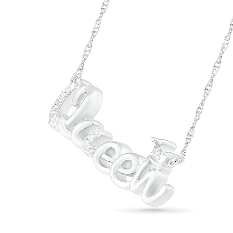 0.04 CT. T.W. Diamond "Queen" Necklace in Sterling Silver