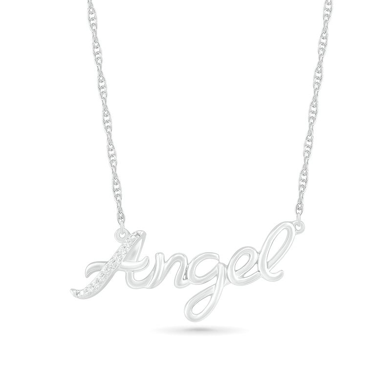Diamond Accent "Angel" Necklace in Sterling Silver|Peoples Jewellers