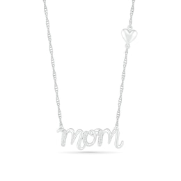 0.04 CT. T.W. Diamond &quot;mom&quot; Necklace in Sterling Silver