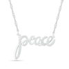 Thumbnail Image 0 of 0.04 CT. T.W. Diamond "peace" Necklace in Sterling Silver