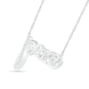 Thumbnail Image 1 of 0.04 CT. T.W. Diamond "peace" Necklace in Sterling Silver
