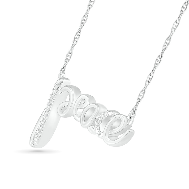 0.04 CT. T.W. Diamond "peace" Necklace in Sterling Silver