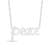 Diamond Accent "peace" Necklace in Sterling Silver