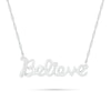 Thumbnail Image 0 of 0.04 CT. T.W. Diamond "Believe" Necklace in Sterling Silver