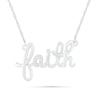 Diamond Accent "faith" Necklace in Sterling Silver