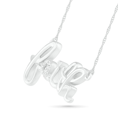 Diamond Accent "faith" Necklace in Sterling Silver