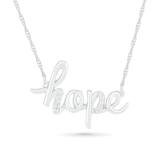 Diamond Accent "hope" Necklace in Sterling Silver