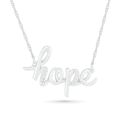 Diamond Accent "hope" Necklace in Sterling Silver