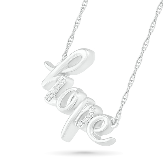 Diamond Accent "hope" Necklace in Sterling Silver