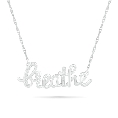 0.04 CT. T.W. Diamond "breathe" Necklace in Sterling Silver