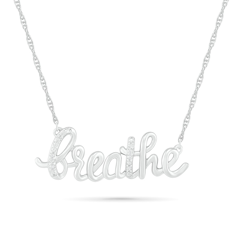 0.04 CT. T.W. Diamond "breathe" Necklace in Sterling Silver|Peoples Jewellers
