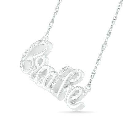 0.04 CT. T.W. Diamond "breathe" Necklace in Sterling Silver