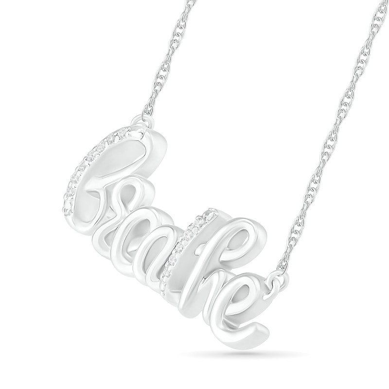 0.04 CT. T.W. Diamond "breathe" Necklace in Sterling Silver