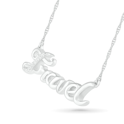 Diamond Accent "Travel" Necklace in Sterling Silver