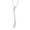 Thumbnail Image 0 of 0.45 CT. T.W. Journey Diamond Linear Wave Pendant in 10K White Gold