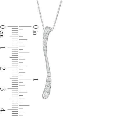 0.45 CT. T.W. Journey Diamond Linear Wave Pendant in 10K White Gold