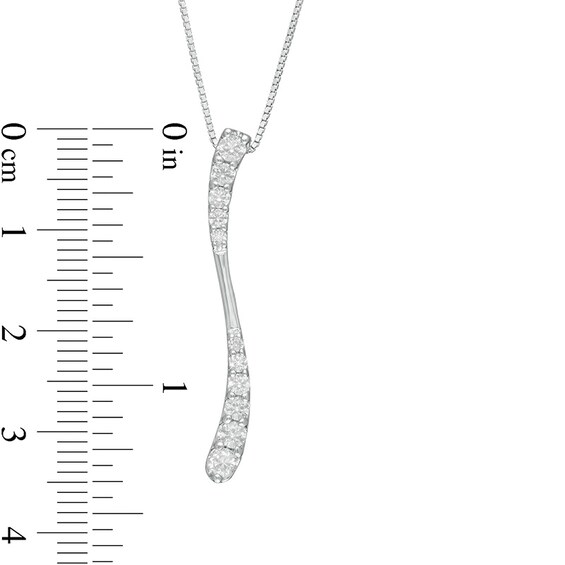 0.45 CT. T.W. Journey Diamond Linear Wave Pendant in 10K White Gold