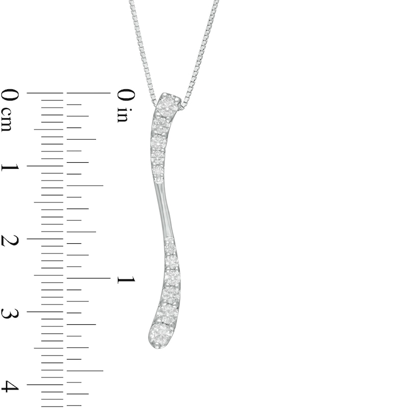 0.45 CT. T.W. Journey Diamond Linear Wave Pendant in 10K White Gold|Peoples Jewellers