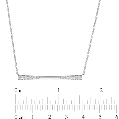 0.45 CT. T.W. Journey Diamond Sideways Bar Necklace in 10K White Gold