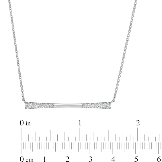 0.45 CT. T.W. Journey Diamond Sideways Bar Necklace in 10K White Gold