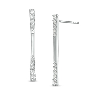 0.45 CT. T.W. Journey Diamond Linear Drop Earrings in 10K White Gold