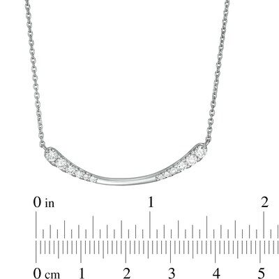 0.45 CT. T.W. Journey Diamond Curved Bar Necklace in 10K White Gold