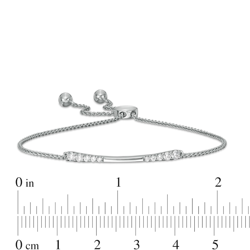 0.30 CT. T.W. Journey Diamond Bolo Bracelet in 10K White Gold - 9.0"