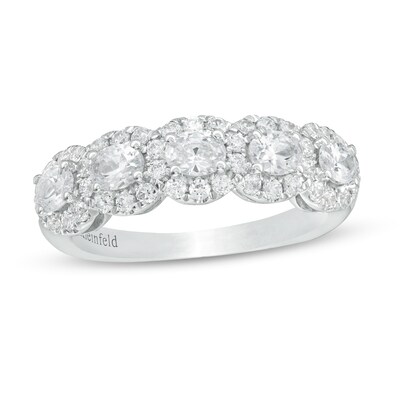 Kleinfeld® 1.20 CT. T.W. Oval Diamond Frame Five Stone Ring in 14K White Gold