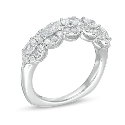 Kleinfeld® 1.20 CT. T.W. Oval Diamond Frame Five Stone Ring in 14K White Gold