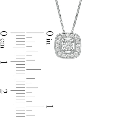 0.08 CT. T.W. Diamond Cushion Frame Pendant in Sterling Silver