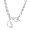 Thumbnail Image 1 of The Kindred Heart from Vera Wang Love Collection 0.085 CT. T.W. Diamond Toggle Necklace in Sterling Silver - 17&quot;