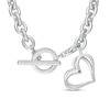 The Kindred Heart from Vera Wang Love Collection 0.085 CT. T.W. Diamond Toggle Necklace in Sterling Silver - 17"