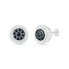 0.37 CT. T.W. Enhanced Black Composite and White Diamond Frame Stud Earrings in Sterling Silver