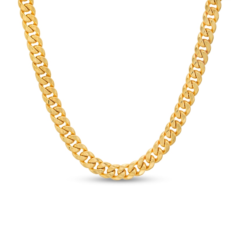 5.25mm Cuban Curb Chain Necklace in Hollow 10K Gold - 26"|Peoples Jewellers