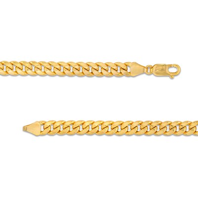 5.25mm Cuban Curb Chain Necklace in Hollow 10K Gold - 26"